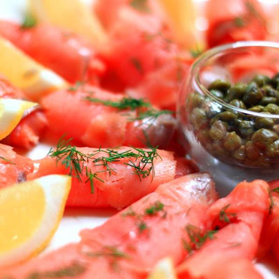 Smoked salmon plate